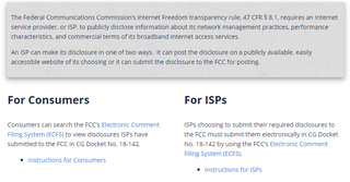 The FCC’s ISP Transparency Disclosures Portal